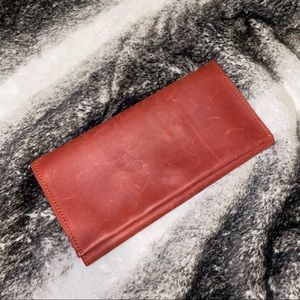 Able Leather Burgundy Tri fold wallet